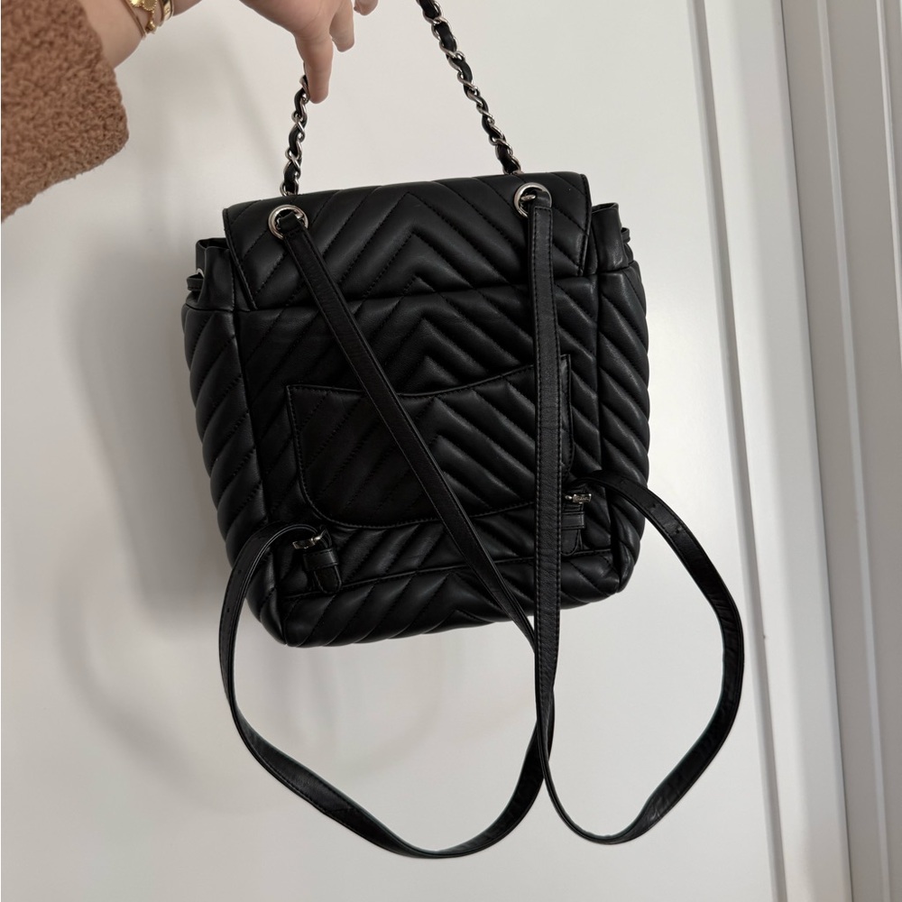 Chanel Chevron Black Backpack - image 2